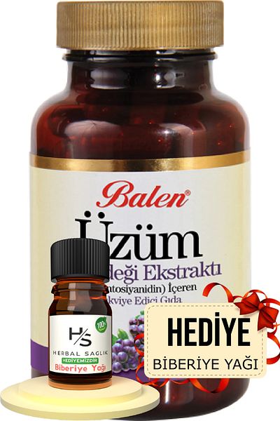 Balen Grape Seed Extract Capsule 60 Capsules 300 Mg Hrblsglk Rosemary Oil (Gift)