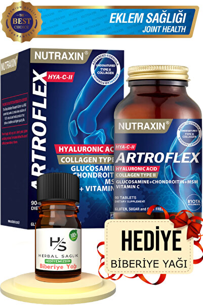 Nutraxin Artroflex Hya-c-ıı C Vitamini Ve Mineral Içeren 90 Adet Tablet Hrblsglk Biberiye Yağı (HEDİYE)