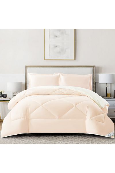 Donetella 3-Piece Comforter Set – King Size 260x240 cm, Microfiber, Solid Quilted 350 Gsm Filling