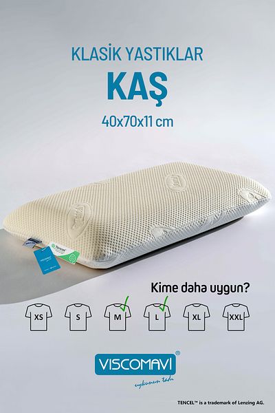 viscomavi Kaş Long Classic Visco Pillow