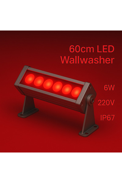 DEHALUX LIGHTING 20cm 6w Led Wallwasher Kırmızı | Dış Cephe, Minare, Bahçe Ay...