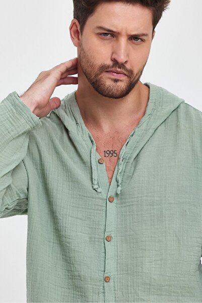 Heaven Ephesus Ανδρικό πουκάμισο Muslin Hooded - 4010