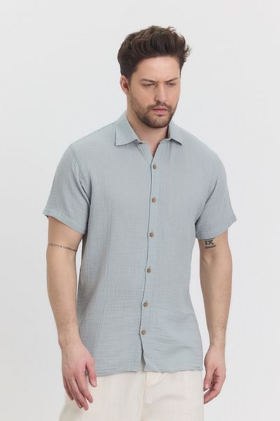 Heaven Ephesus Men's Shirt - Muslin Judge Collar Short Sleeve Shirt - 4080