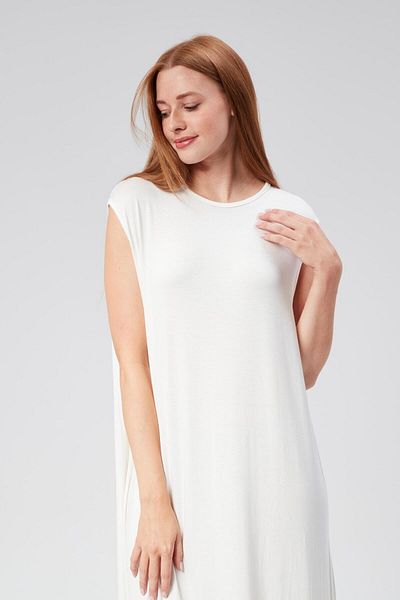 Ranasubaşı Full Length Zero Sleeve Combed Cotton Underwear White