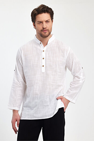 Heaven Ephesus ΑΝΔΡΙΚΟ ΠΟΥΚΑΜΙΣΟ ΜΕ ΜΑΚΡΥ ΜΑΝΙΚΙΑ ΜΕ ΛΑΜΠΡΟ ΚΟΛΑΡΙ (Το μέρος του καρπού είναι με μανσέτα) ΜΕΤΑΛΛΙΚΟ ΠΟΥΚΑΜΙΣΟ - 4740