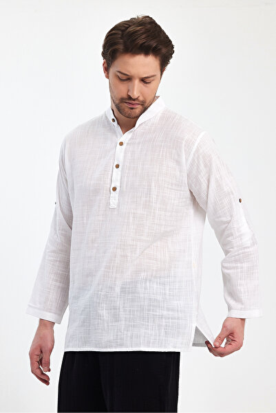 Heaven Ephesus ΑΝΔΡΙΚΟ ΠΟΥΚΑΜΙΣΟ ΜΕ ΜΑΚΡΥ ΜΑΝΙΚΙΑ ΜΕ ΛΑΜΠΡΟ ΚΟΛΑΡΙ (Το μέρος του καρπού είναι με μανσέτα) ΜΕΤΑΛΛΙΚΟ ΠΟΥΚΑΜΙΣΟ - 4740