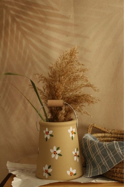 Hoyatap Vintage Stone Style Large Size Decorative Spoon Holder - Steel Hanger Detailed