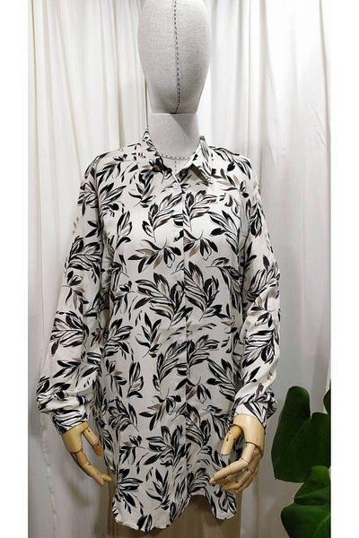 LİFERA Plus Size Woven Mother's Shirt