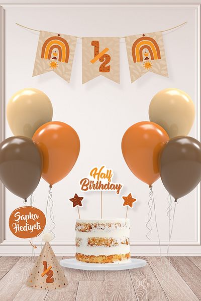 Hey Parti Bohemian Half-Age Party 6 Month Birthday Party Set - Tiny