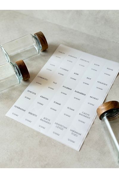 Dekorzdükkan 25 White Spice Rack Labels (100% Waterproof)