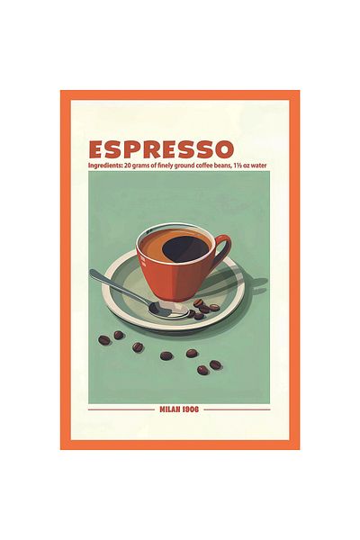 Hi Kami Espresso Milano 1906 Gift Note Card & Postcard |   Original Espresso Recipe |   10X15Cm
