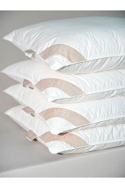 NHR 4-Piece 100% Goose down Filled, 15% Antipruritic Antibacterial, Sleeping Pillow / 50X70 1250Gr