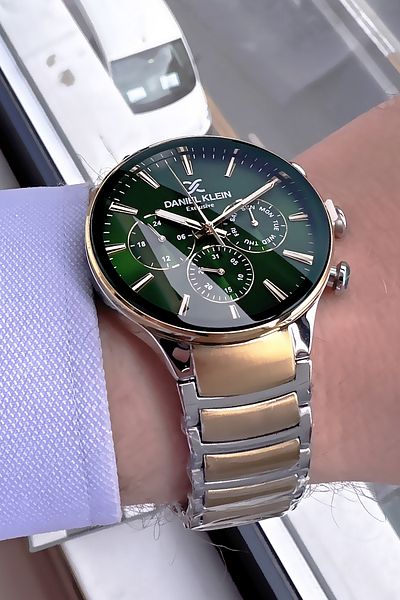 Daniel Klein Exclusive Men's Wrist Watch 3 Atm Waterproof Two Colors Steel Band Gift Bracelet Dke2115C1