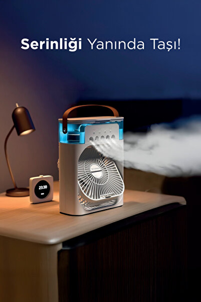 Teknoloji Gelsin Buzlu Vantilatör Mini Fan 5 Spreyli Su Püskürtmeli 600 ML Bu...