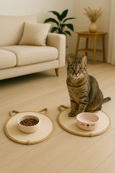 ÖRGÜM 2-piece Placemat - Cat Food and Mat 30x30 Cm