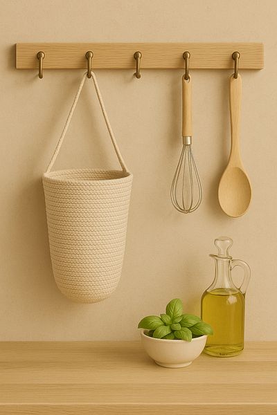 EGE ÖRGÜM Basket Decorative Kitchen Organizer Bag Holder 28X14 cm