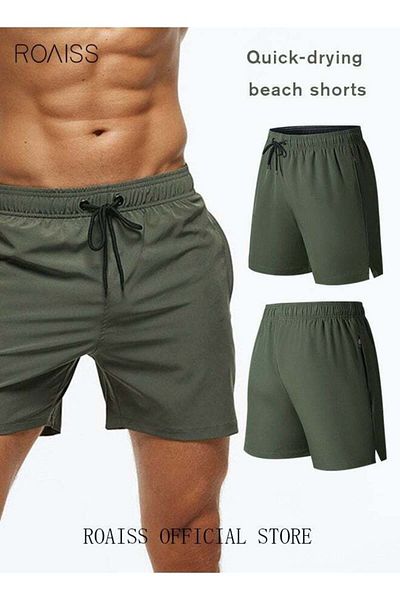 ROAISS Men's Swimming Trunks Beachwear Quick Dry