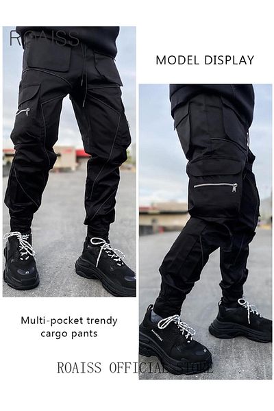 ROAISS Fashion Print Men Cargo Trousers