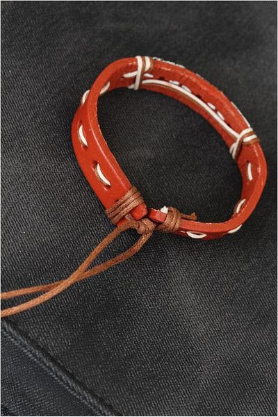 Skygo Men's Bracelet - Marble Stone and Brown Leather, TJ-EB1867