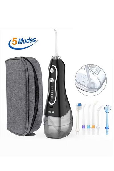 Allin Portable Black Water Flosser Interdental Cleaner Water Flosser