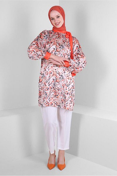 Alvina PATTERNED TIE-DETAIL TUNIC 43710