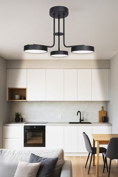 Fer Avize Modern Energy Saving Led Chandelier 3 Colors Light - Living Room, Kitchen, Children's Room