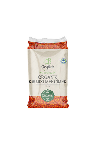 Orgibite Organik Kırmızı Mercimek 1 Kg Paket