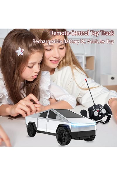 Choice WHITE For Tesla Cybertruck Remote Control Toy Trucks Rechargeable Battery RC Mini Vehicles Toy Chris