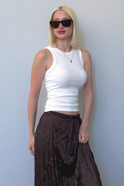 Madmext Weißes Basic-Tanktop mit normalem Schnitt und dicken Trägern MG2059