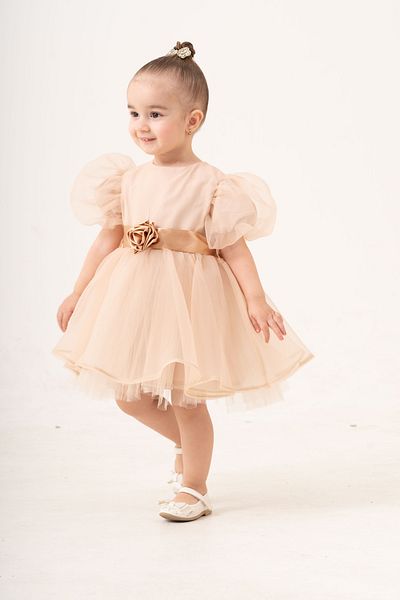 Gocoland Organza μπαλόνι μανίκια Puffy κορίτσια Παιδικό βραδινό φόρεμα
