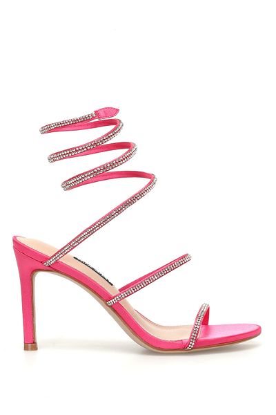 Nine West LORA 3FX - صندل نسائي بكعب وردي