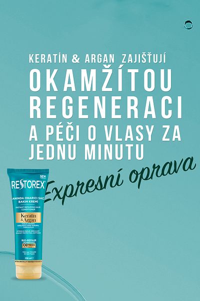Restorex Keratin & Argan Repair vlasový krém 250 ml - poškozené a poškozené vlasy