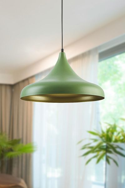 Modavize Green Inside Gold Single Nile Pendant Lamp Chandelier - Modern Living Room Kitchen Cafe Design
