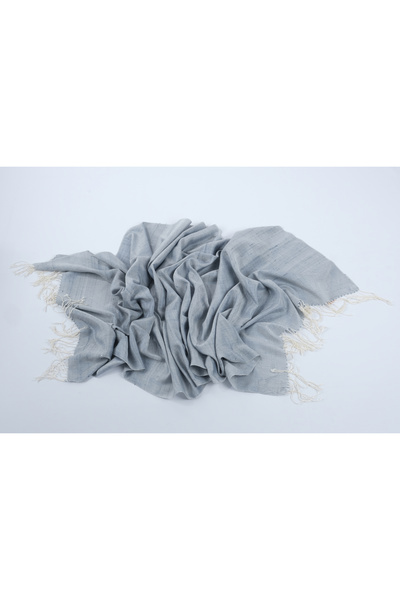 Büyükaşıklar İpekçilik %100 Saf Ipek Mavi Şal