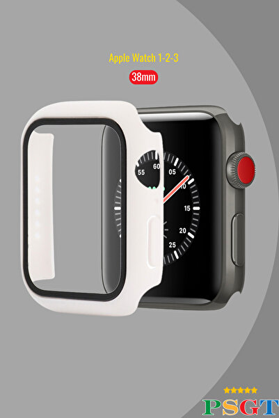 PSGT Apple Için Temperli Cam + Kapak Izle Vaka 38MM Ekran Koruyucu Apple Izle...