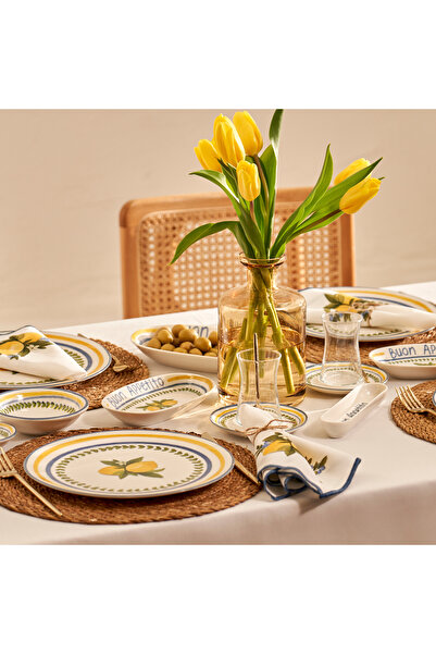 Bella Maison Lemoncello Porselen 26 Parça 6 Kişilik Kahvaltı Takımı
