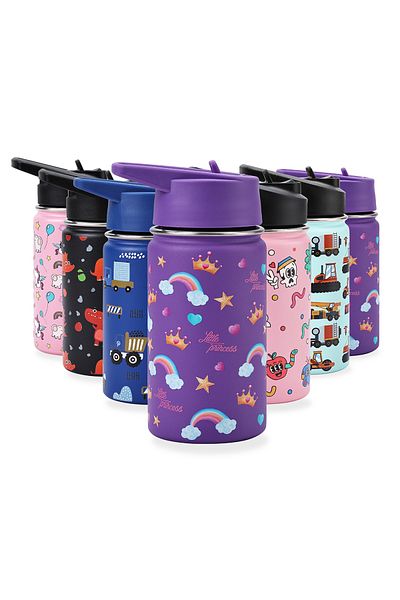 Lawazim Stainless Steel Kids Water Bottle – 12oz Insulated Bottle with Leak-Proof Lid