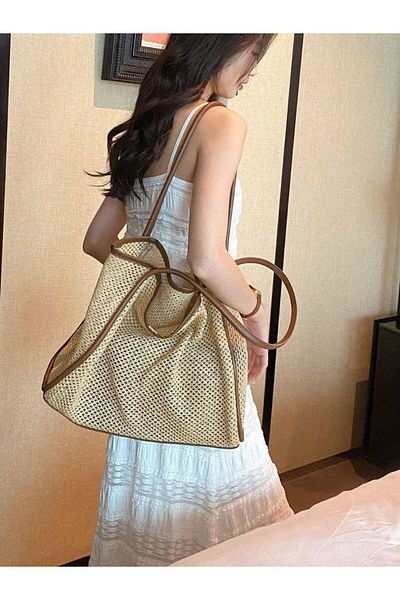 HONEY BAG Плетена бебешка сламена чанта ROSE за жени