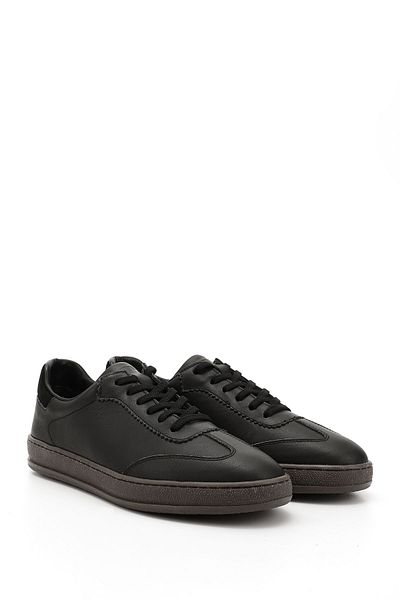 GÖNDERİ(R) Women/Girls Black Lace-Up Genuine Leather Sneaker