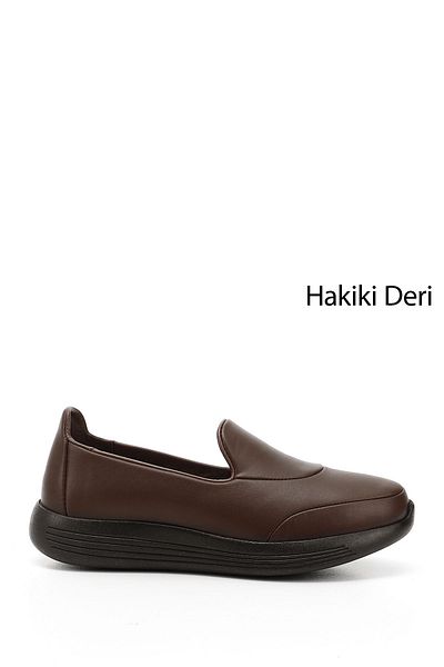 GÖNDERİ(R) Women's / Girls Tan Antique Genuine Leather Comfort Shoes