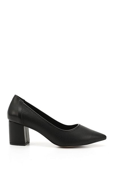 GÖNDERİ(R) Women/Girls Black Pointed Toe Medium Thick Heeled Shoes