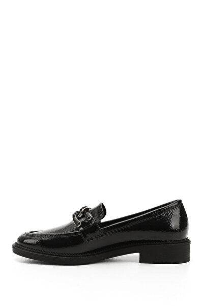 GÖNDERİ(R) Women / Girls Black Patent Leather Buckle Loafer Shoes