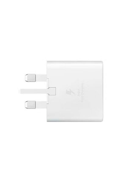 Primo Plus 3-Pin Super Fast Charging 25W Power Adapter With Type-C Cable White