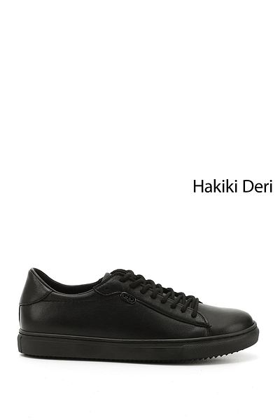 GÖNDERİ(R) Tenis de damă, negru, cu șireturi, cu talpă termică, din piele naturală