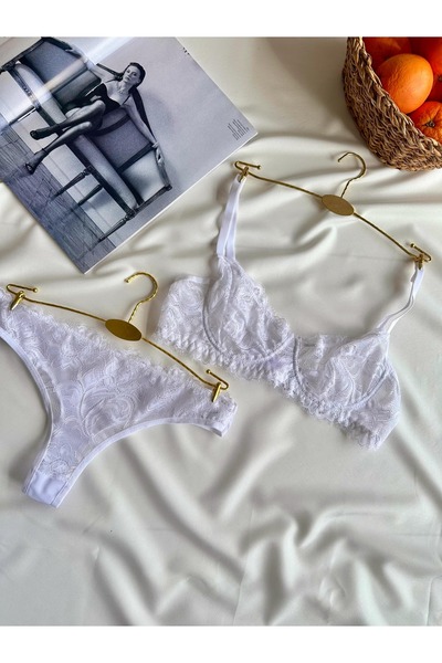 İNKO İÇ GİYİM Мереживний бюстгальтер-стрінги без кісточок на кісточках