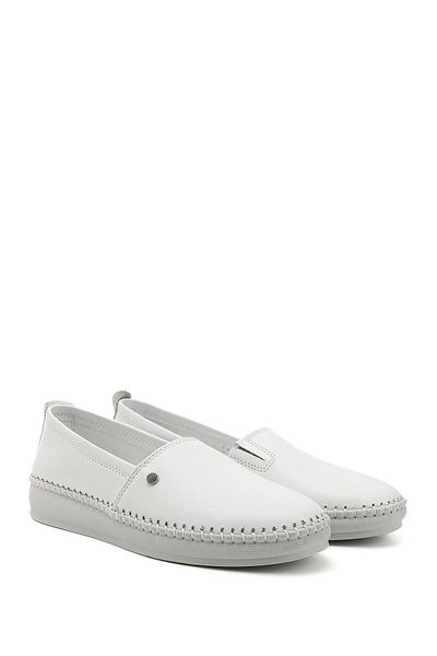 GÖNDERİ(R) Women/Girls White Genuine Leather Comfort Shoes