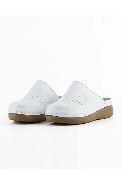 DR KLOMPA Γυναικείες Παντόφλες MS877 Λευκές Fanetta Orthopedic Sabo Slippers