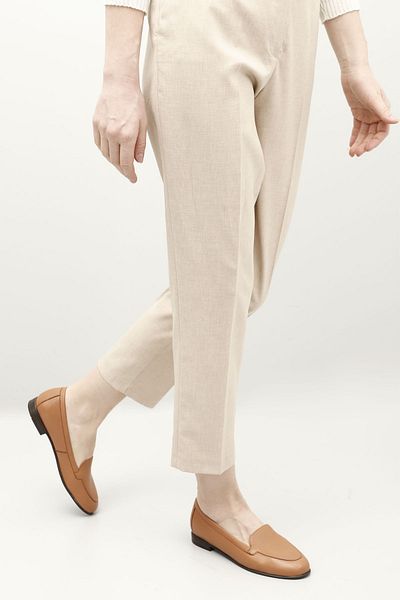 GÖNDERİ(R) Women/Girls Light Tan Genuine Leather Ballerinas
