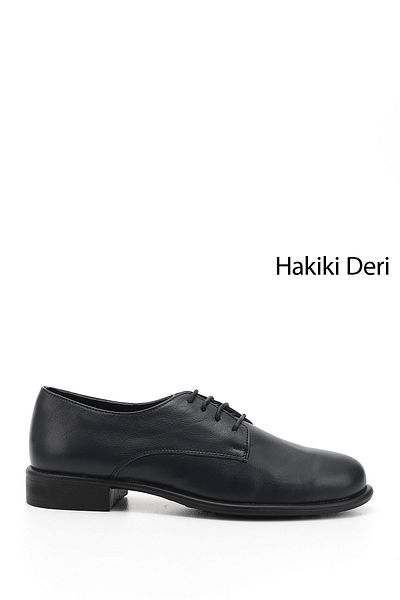 GÖNDERİ(R) Námořnická modrá Antique Gön Genuine Leather Kulaté šněrovací dámské boty 24177