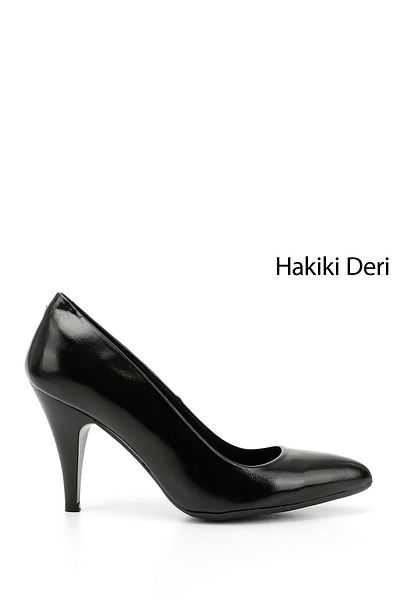 GÖNDERİ(R) Women's Black Patent Leather Pointed Toe Thin Heeled Genuine Leather Stiletto